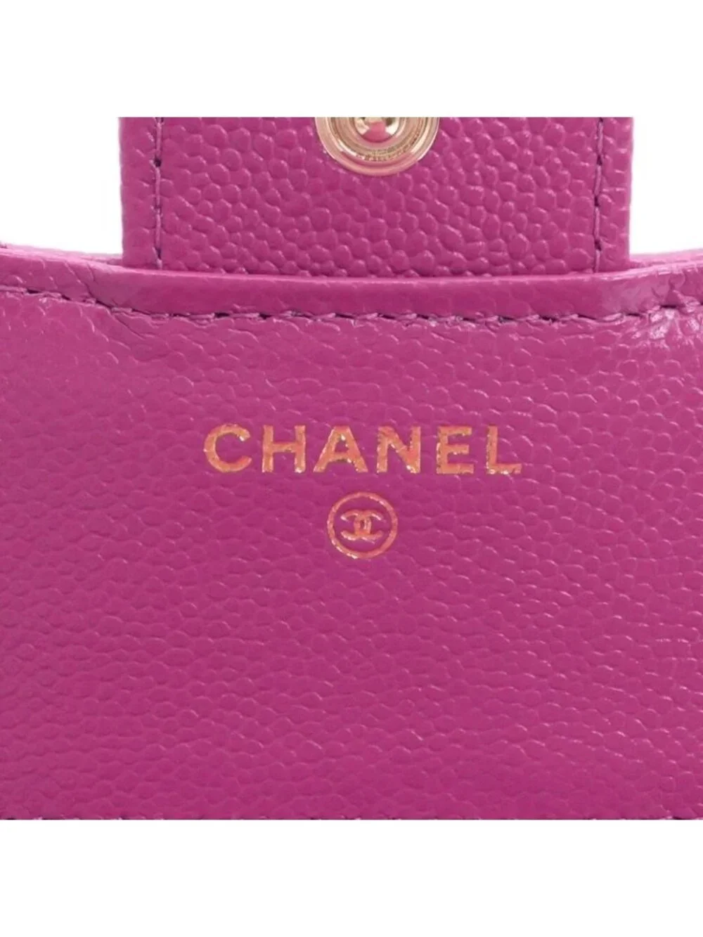 Chanel Wallet Trifold Mini Purple Gold Quilted CC Logo Compact